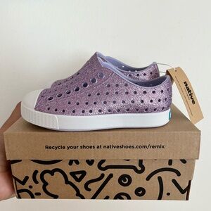 NWT Native Shoes - Toddler Size 8 - Jefferson Bling / Powder Bling & Shell White